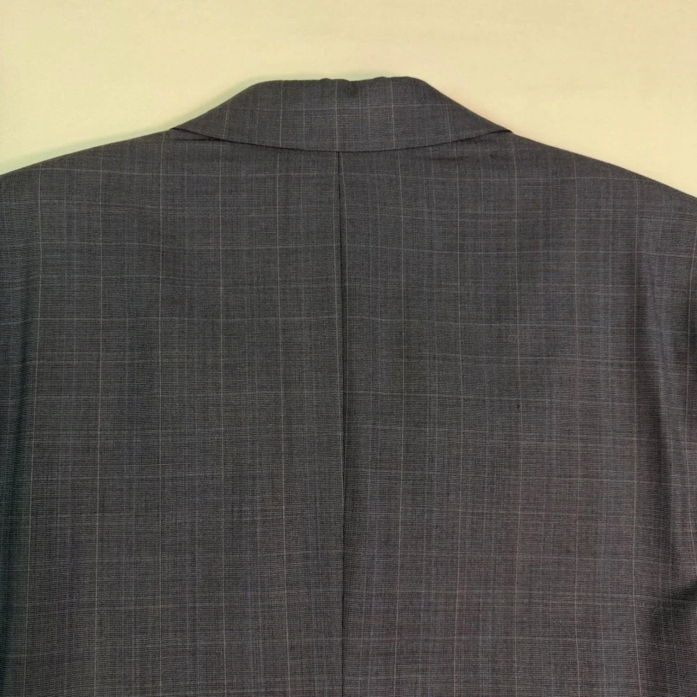 Jos. A. Bank Mens 40R Suit Jacket Blazer Blue Gray Glen Plaid Wool Slim Fit